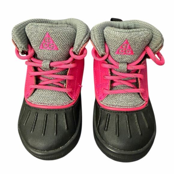 Nike Woodside 2 High ACG Infant Girls Bootie Shoe 6 Baby Pink Black Gray - Picture 4 of 12
